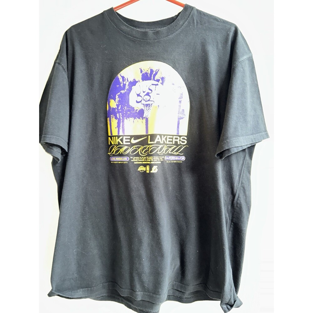 LA Lakers Sz L Nike Courtside NBA  Just Do It  With Graphics Cotton T Shirt